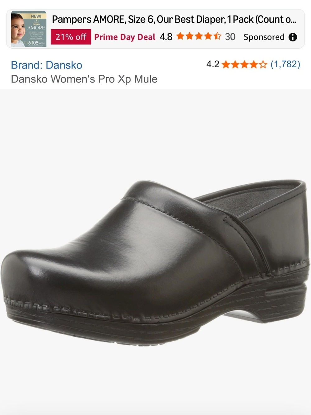 Dansko Women's Pro XP Mule in Black
